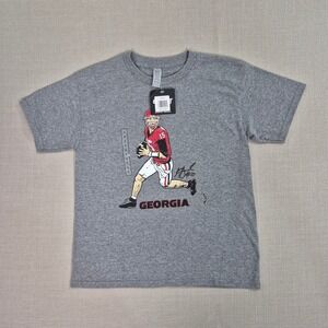 BreakingT Georgia‎ Bulldogs Carson Beck Gray Graphic T-Shirt Youth Medium NWT